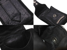 画像をギャラリービューアに読み込む, CHROME HEARTS クロムハーツ シガレットケース ダガー レザー ブラック シルバー925 美品 中古 62597