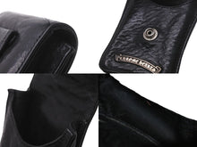 画像をギャラリービューアに読み込む, CHROME HEARTS クロムハーツ シガレットケース ダガー レザー ブラック シルバー925 美品 中古 62597