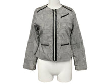 画像をギャラリービューアに読み込む, Christian Dior クリスチャンディオール キッズ ジャケット チェック柄 サイズ12A ブラック ホワイト シルバー金具 良品 中古 62601