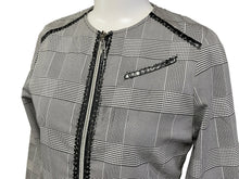 画像をギャラリービューアに読み込む, Christian Dior クリスチャンディオール キッズ ジャケット チェック柄 サイズ12A ブラック ホワイト シルバー金具 良品 中古 62601