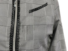 画像をギャラリービューアに読み込む, Christian Dior クリスチャンディオール キッズ ジャケット チェック柄 サイズ12A ブラック ホワイト シルバー金具 良品 中古 62601