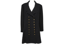 画像をギャラリービューアに読み込む, 極美品 CHANEL シャネル ダブル ジャケット ブラック ココボタン ココマーク 93A P02132 ロゴ シルク アウター サイズ42 中古 62603