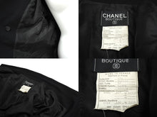 画像をギャラリービューアに読み込む, 極美品 CHANEL シャネル ダブル ジャケット ブラック ココボタン ココマーク 93A P02132 ロゴ シルク アウター サイズ42 中古 62603