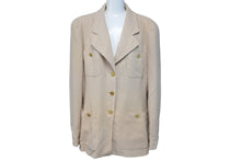 画像をギャラリービューアに読み込む, CHANEL シャネル ウール ダブルジャケット U01119V04724 ベージュ サイズ40 ココマークボタン 美品 中古 62615