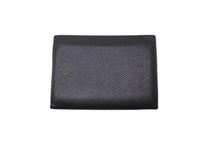 画像をギャラリービューアに読み込む, LOUIS VUITTON ルイヴィトン レザー ロゴ カードケース ブラック ウォレット 名刺入れ 小物 良品 中古 62625
