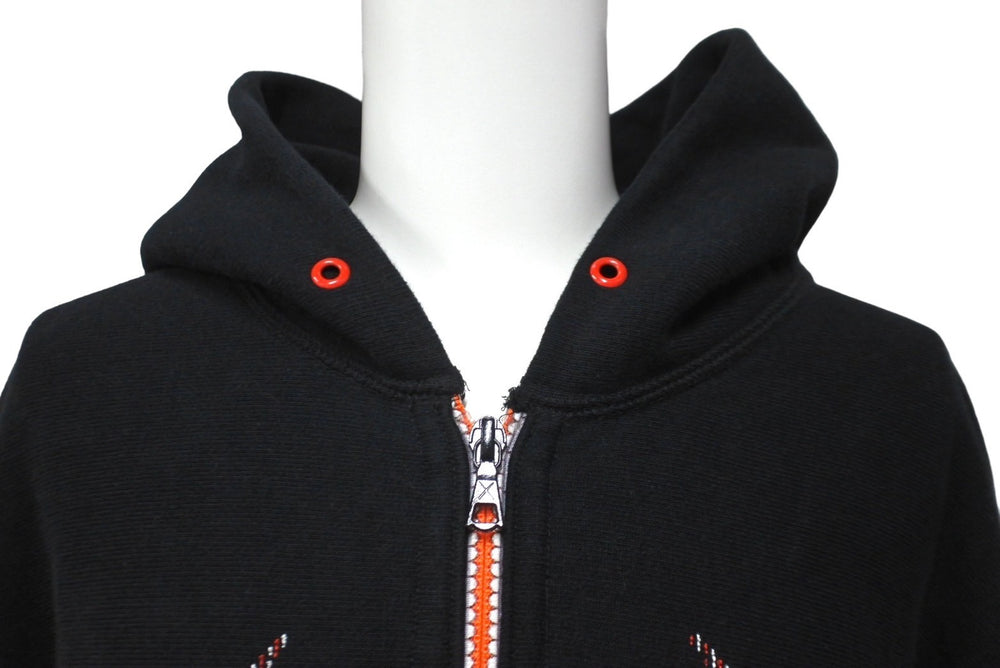 Original Fake × KAWS Original Fake × KAWS Tooth-shaped Parka Black Red Hoodie Size 3 Good Used 62637