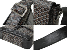 画像をギャラリービューアに読み込む, GOYARD ゴヤール ヴィンテージ 廃盤 ショルダーバッグ グランブルーＭＭ ブラック ブラウン シルバー金具 美品 中古 62657