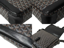 画像をギャラリービューアに読み込む, GOYARD ゴヤール ヴィンテージ 廃盤 ショルダーバッグ グランブルーＭＭ ブラック ブラウン シルバー金具 美品 中古 62657