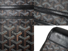 画像をギャラリービューアに読み込む, GOYARD ゴヤール ヴィンテージ 廃盤 ショルダーバッグ グランブルーＭＭ ブラック ブラウン シルバー金具 美品 中古 62657