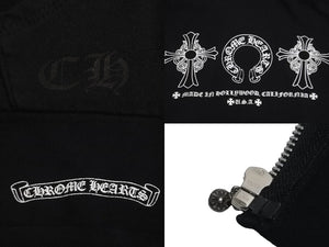 CHROME HEARTS クロムハーツ クロスボールジップパーカー ホースシュープリント サイズ4T 130/64 ブラック 美品 中古 62659