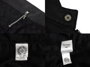 極美品 CHROME HEARTS クロムハーツ MNS HOOD SWTSHRT フーデットジャケット ブラック コットンリネン サイズS 中古 62660