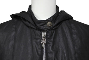 極美品 CHROME HEARTS クロムハーツ MNS HOOD SWTSHRT フーデットジャケット ブラック コットンリネン サイズS 中古 62660