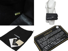画像をギャラリービューアに読み込む, 極美品 CHANEL シャネル Wフラップ 25 ショルダーバッグ キャビアスキン ランダム マトラッセ シルバー金具 ブラック 中古 62674