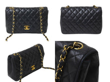 画像をギャラリービューアに読み込む, CHANEL シャネル マトラッセ チェーンショルダー ショルダーバッグ 1番台 ラムスキン ブラック ゴールド金具 美品 中古 62678