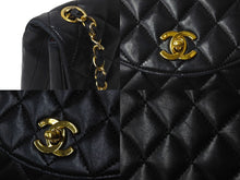画像をギャラリービューアに読み込む, CHANEL シャネル マトラッセ チェーンショルダー ショルダーバッグ 1番台 ラムスキン ブラック ゴールド金具 美品 中古 62678
