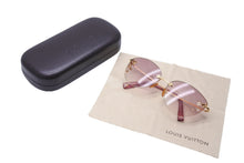 画像をギャラリービューアに読み込む, LOUIS VUITTON ルイヴィトン サングラス デスマヨ キャッツアイ M96026 パープル ゴールド金具 メタル 美品 中古 62682