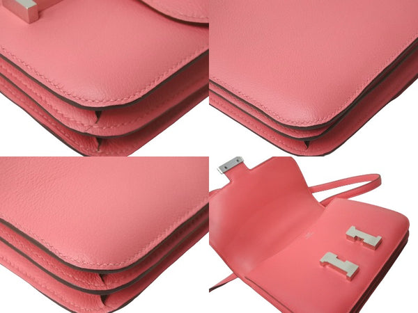 極美品 HERMES エルメス ショルダーバッグ コンスタンス3ミニ D刻印 エバーカラー ローズアザレ シルバー金具 中古 4c062109