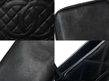 画像をギャラリービューアに読み込む, CHANEL シャネル 復刻トートバック A01804 7番台 キャビアスキン ブラック シルバープレート 美品 中古 626922
