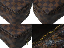 画像をギャラリービューアに読み込む, LOUIS VUITTON ルイ ヴィトン ダミエ トゥルース トワレット25 ポーチ N47624 ダミエキャンバス ブラウン 美品 中古 62695