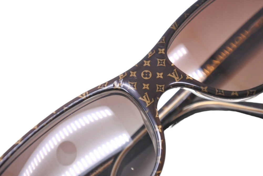 LOUIS VUITTON Louis Vuitton Sunglasses Eyeglasses Monogram Frame 58◻15 Z0021E Brown Gold Hardware Excellent Condition Used 62699