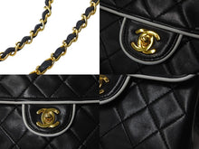 画像をギャラリービューアに読み込む, CHANEL シャネル ヴィンテージ ミニマトラッセチェーンショルダーバッグ19cm 1番台 ブラック ホワイト バイカラー 美品 中古 62732