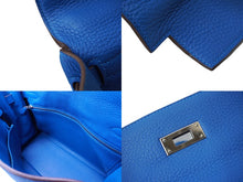 Load image into Gallery viewer, 極美品 HERMES エルメス ケリー32 内縫い ミコノス ブルー ◻︎O刻印 トリヨンクレマンス シルバー金具 ハンドバッグ 中古 62733