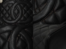 画像をギャラリービューアに読み込む, CHANEL シャネル ハンドバッグ 復刻トート キャビアスキン マトラッセ ココマーク 6番台 シルバー金具 美品 中古 62750