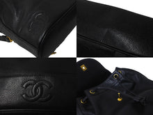 画像をギャラリービューアに読み込む, CHANEL シャネル チェーンリュック デイパック トリプルココリュック キャビアスキン 4番台 ブラック ゴールド金具 美品 中古 62754