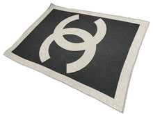 Load image into Gallery viewer, CHANEL シャネル スポーツライン 大判ブランケット ウール カシミヤ混 グレー ブラック 美品 中古 62763