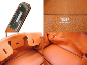 ゴルチェ期 HERMES エルメス ショルダーバーキン オレンジ トリヨンクレマンス ◻︎N刻 シルバー金具 美品 中古 62768