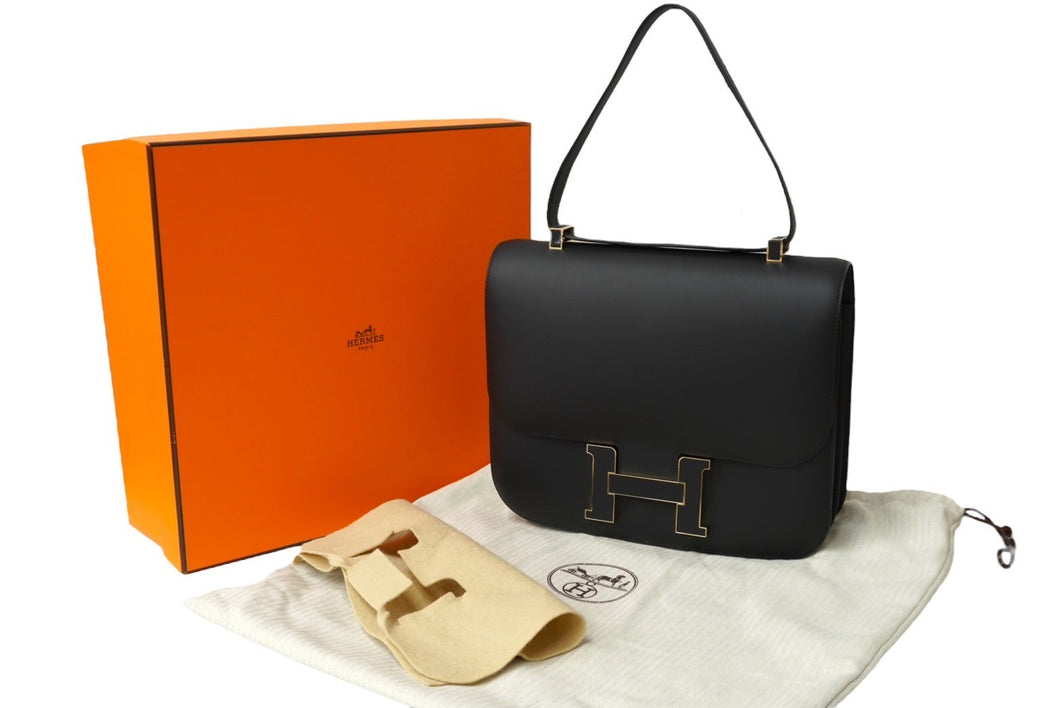 新品同様 HERMES エルメス ワンショルダーバッグ ハンド コンスタンス 29 ソーブラック ゴールド金具 ソンブレロ A刻印 62786 中古