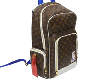 画像をギャラリービューアに読み込む, 極美品 LOUISVUITTON ルイヴィトン × NBA エヌビーエー バックパックNV リュック M45581 モノグラム ブラウン ブルー ホワイト 中古 4b006279