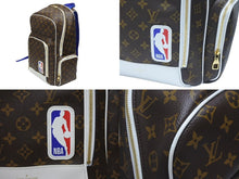 画像をギャラリービューアに読み込む, 極美品 LOUISVUITTON ルイヴィトン × NBA エヌビーエー バックパックNV リュック M45581 モノグラム ブラウン ブルー ホワイト 中古 4b006279