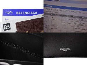 新品未使用品 BALENCIAGA バレンシアガ パスポートロングウォレット2チケット 7877772AA3R6027 ホワイト ブラック ブルー 62794
