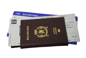 新品未使用品 BALENCIAGA バレンシアガ パスポートロングウォレット2チケット 7877772AA3R6027 ホワイト ブラック ブルー 62794