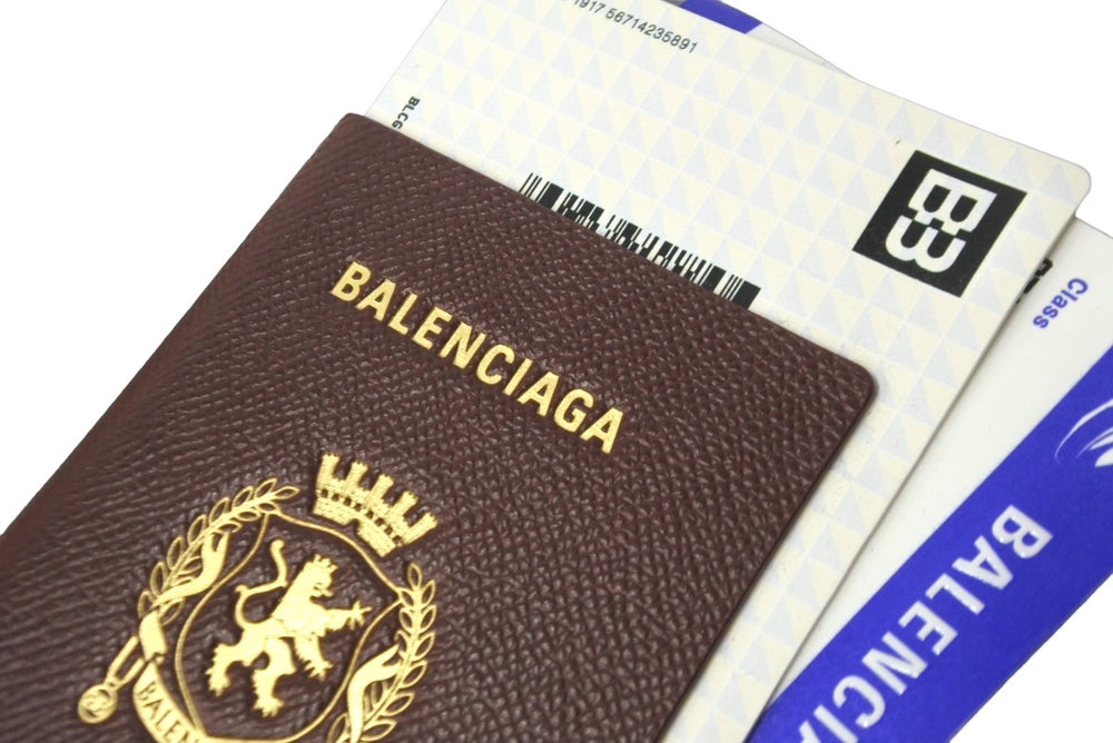 新品未使用品 BALENCIAGA バレンシアガ パスポートロングウォレット2チケット 7877772AA3R6027 ホワイト ブラック ブルー 62796