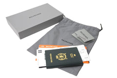 New unused item BALENCIAGA Balenciaga Passport Long Wallet 2 Tickets 7877772AA3R6027 Green White Orange 4c067550