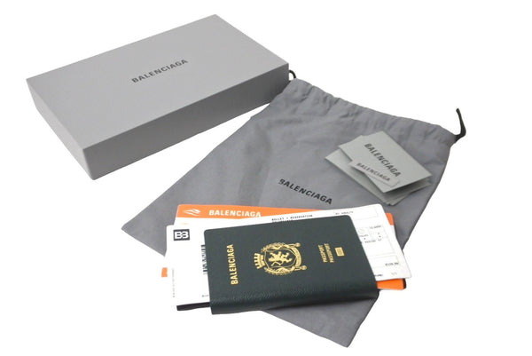 New unused item BALENCIAGA Balenciaga Passport Long Wallet 2 Tickets 7877772AA3R6027 Green White Orange 4c067550