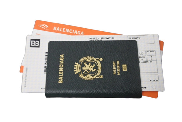New unused item BALENCIAGA Balenciaga Passport Long Wallet 2 Tickets 7877772AA3R6027 Green White Orange 4c067550