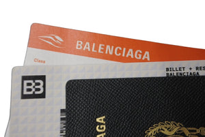 新品未使用品 BALENCIAGA バレンシアガ パスポートロングウォレット2チケット 7877772AA3R6027 グリーン ホワイト オレンジ 62800