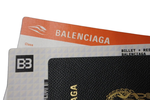 New unused item BALENCIAGA Balenciaga Passport Long Wallet 2 Tickets 7877772AA3R6027 Green White Orange 4c067550