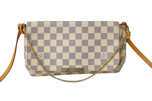 LOUIS VUITTON ルイヴィトン ショルダーバッグ N41277 フェイボリットPM ダミエ アズール ホワイト ゴールド金具 美品 中古 62812