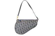 Load image into Gallery viewer, ChristianDior クリスチャンディオール サドルポーチ ワンショルダーバッグ トロッター MC 1012 ネイビー 美品 中古 62823