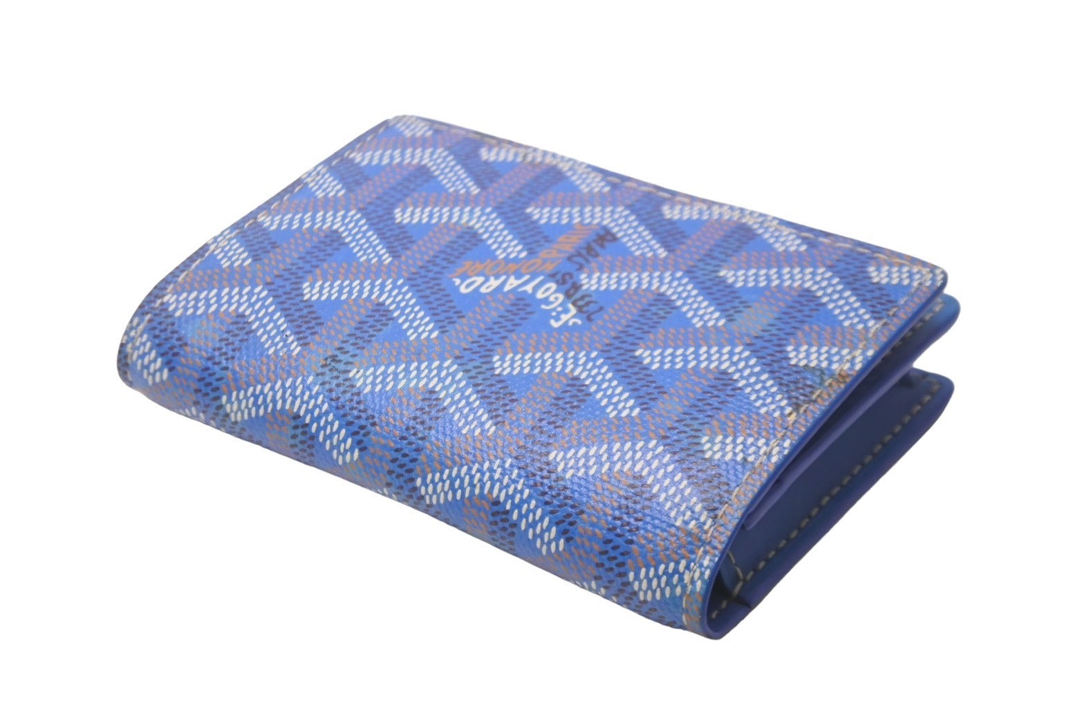 GOYARD ゴヤール マルゼルブ カードケース ヘリンボーン柄 ブルー 美品