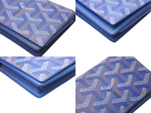 画像をギャラリービューアに読み込む, GOYARD ゴヤール マルゼルブ カードケース ヘリンボーン柄 ブルー 美品 中古 62841