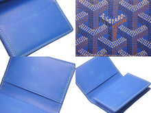 画像をギャラリービューアに読み込む, GOYARD ゴヤール マルゼルブ カードケース ヘリンボーン柄 ブルー 美品 中古 62841