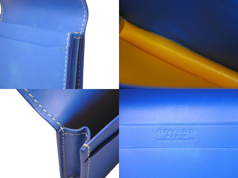 GOYARD ゴヤール マルゼルブ カードケース ヘリンボーン柄 ブルー 美品