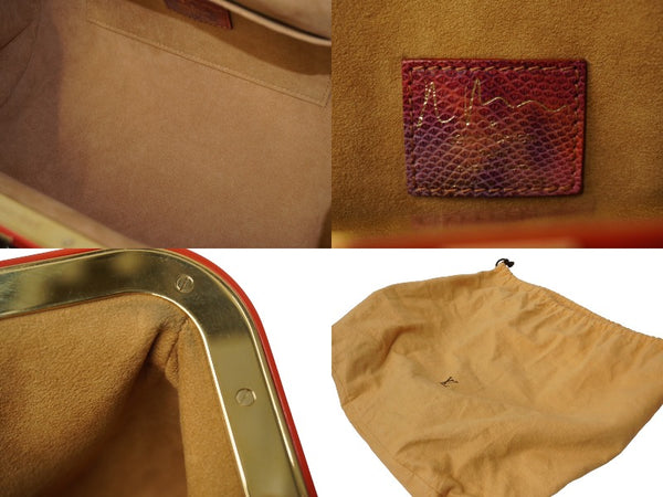 極美品 LOUIS VUITTON ルイヴィトン モノグラムウォーターカラー リチャードプリンス パピヨン ハンドバッグ M95730 ブラウン レッド 中古 62844