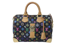 画像をギャラリービューアに読み込む, 極美品 LOUIS VUITTON ルイヴィトン ハンドバッグ スピーディ 30 M92642 村上隆 マルチカラー ブラック 中古 62847
