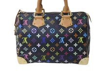 画像をギャラリービューアに読み込む, 極美品 LOUIS VUITTON ルイヴィトン ハンドバッグ スピーディ 30 M92642 村上隆 マルチカラー ブラック 中古 62847